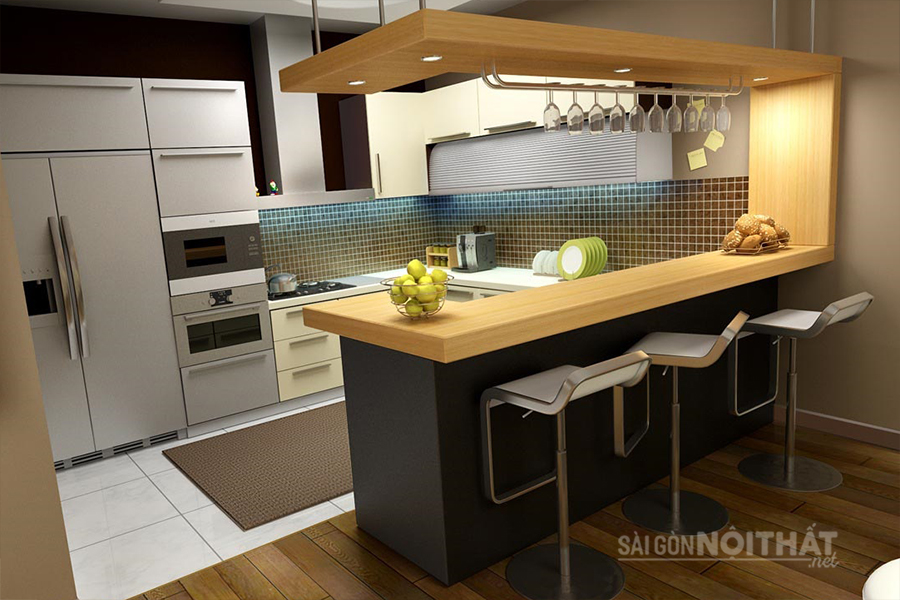 Thiết kế quầy bar mini trong căn bếp nh&agrave; bạn