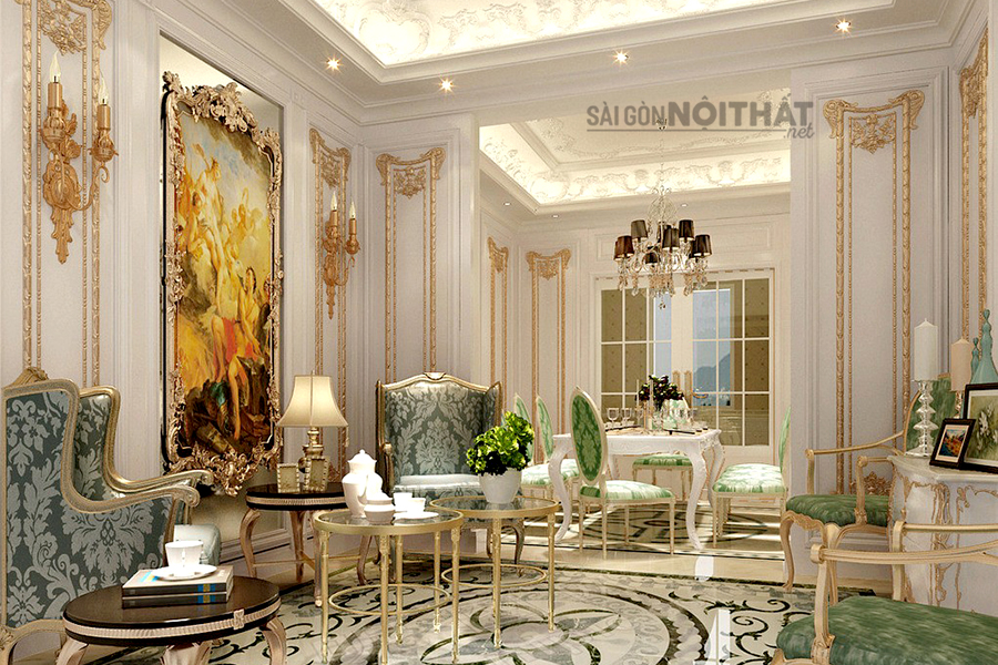 Thiết kế nội thất biệt thự phố cổ điển sang trọng