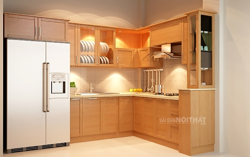 TỦ BẾP GỖ SỒI NGA
